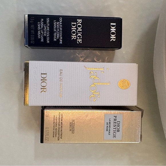 Dior Beauty Collection with Elegant White Pouch